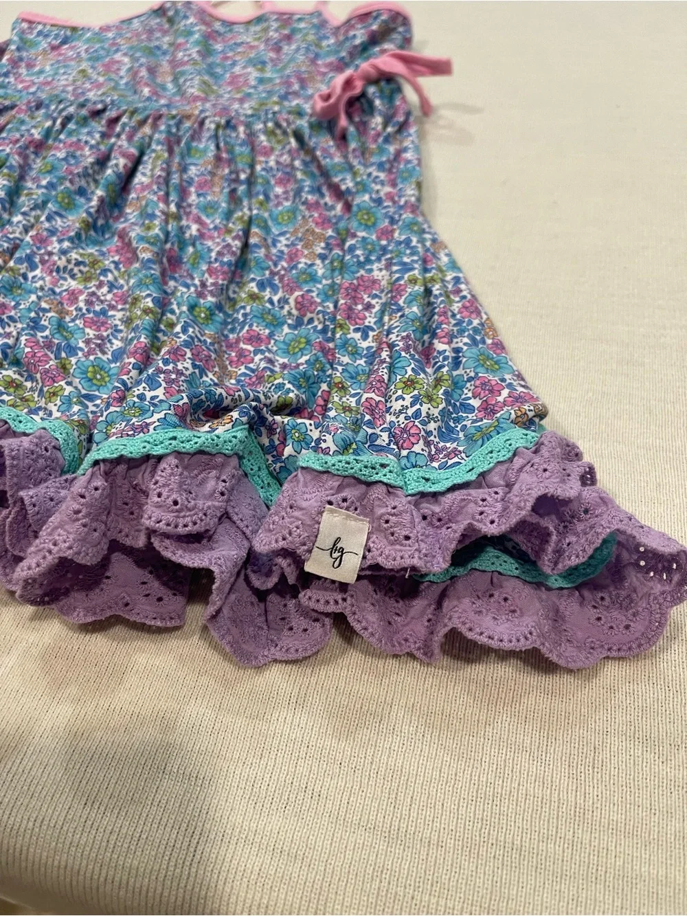 Love + Grow Clothing Co. Retro Floral Bamboo Tunic Dress Top - Girls Size 12Y